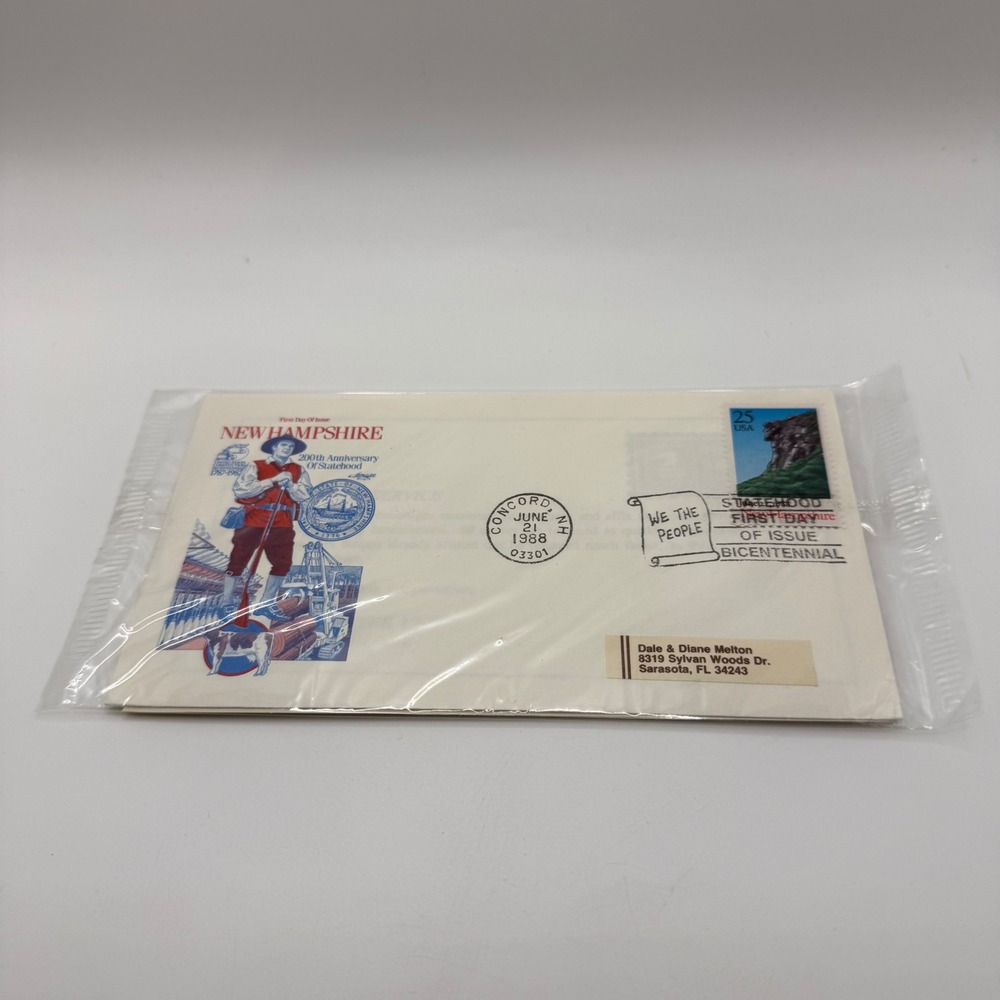 1988 USPS New Hampshire 200th Anniversary Statehood First Day of Issue FDC Cover